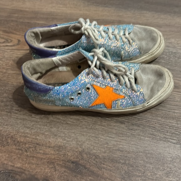 Golden Goose DB May Sparkle Blue Sneakers 38 - Picture 3 of 5